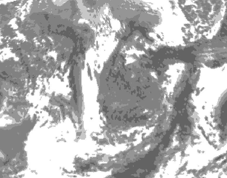 GDPS total cloud 036 hour forecast chart for Canada based on 2026/05/05 1200Z data
