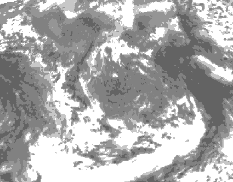 GDPS total cloud 072 hour forecast chart for Canada based on 2026/05/05 1200Z data