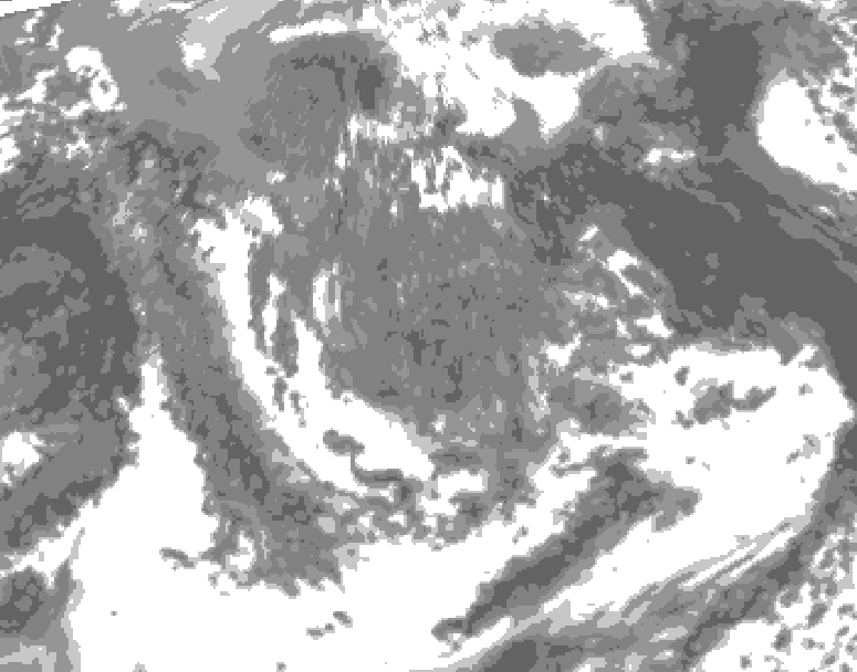 GDPS total cloud 090 hour forecast chart for Canada based on 2026/05/05 1200Z data
