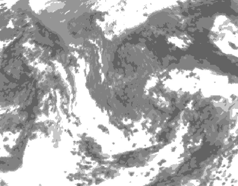 GDPS total cloud 114 hour forecast chart for Canada based on 2026/05/05 1200Z data