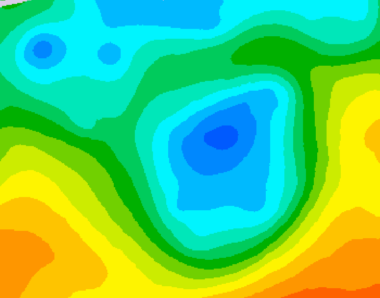 GDPS 500 millibar geopotential height 036 hour forecast chart for Canada based on 2026/05/06 0000Z data
