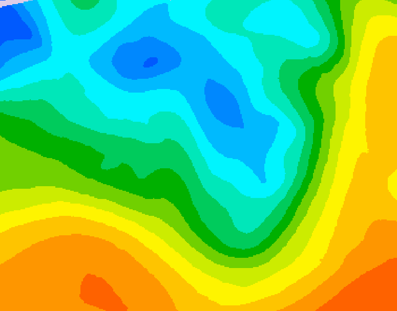 GDPS 500 millibar geopotential height 132 hour forecast chart for Canada based on 2026/05/06 0000Z data