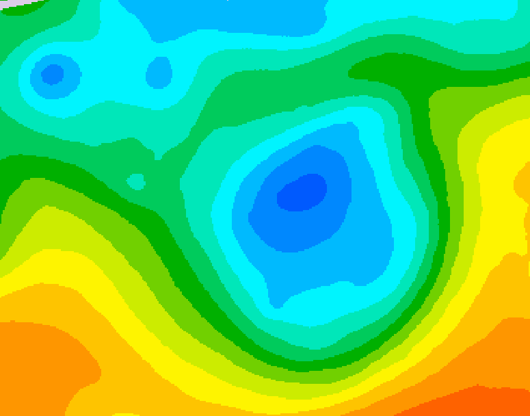 GDPS 500 millibar geopotential height 030 hour forecast chart for Canada based on 2026/05/06 1200Z data