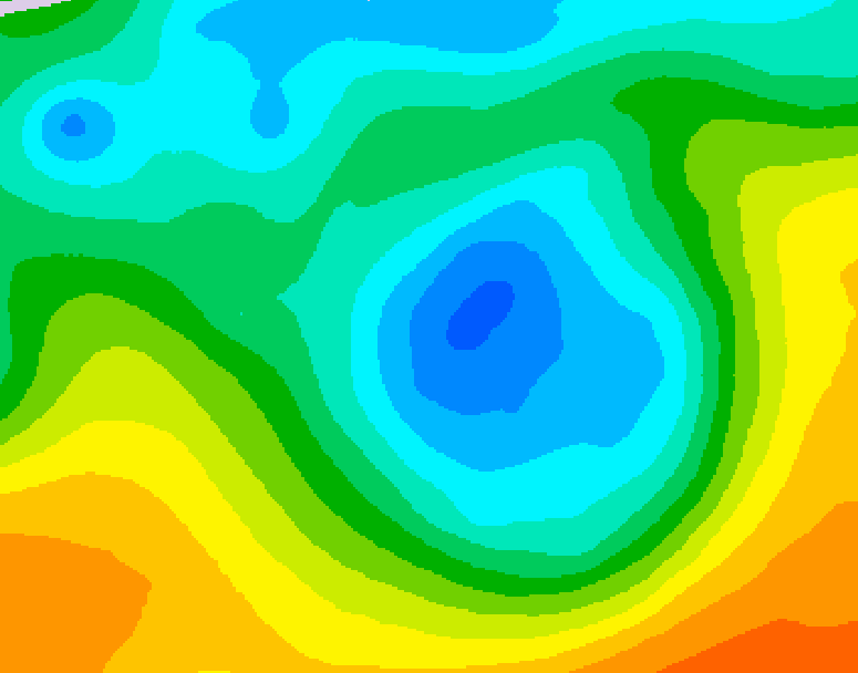 GDPS 500 millibar geopotential height 036 hour forecast chart for Canada based on 2026/05/06 1200Z data