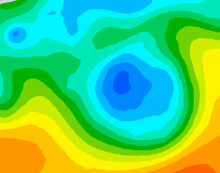 GDPS 500 millibar geopotential height 042 hour forecast chart for Canada based on 2026/05/06 1200Z data