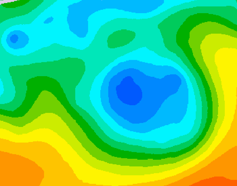 GDPS 500 millibar geopotential height 048 hour forecast chart for Canada based on 2026/05/06 1200Z data