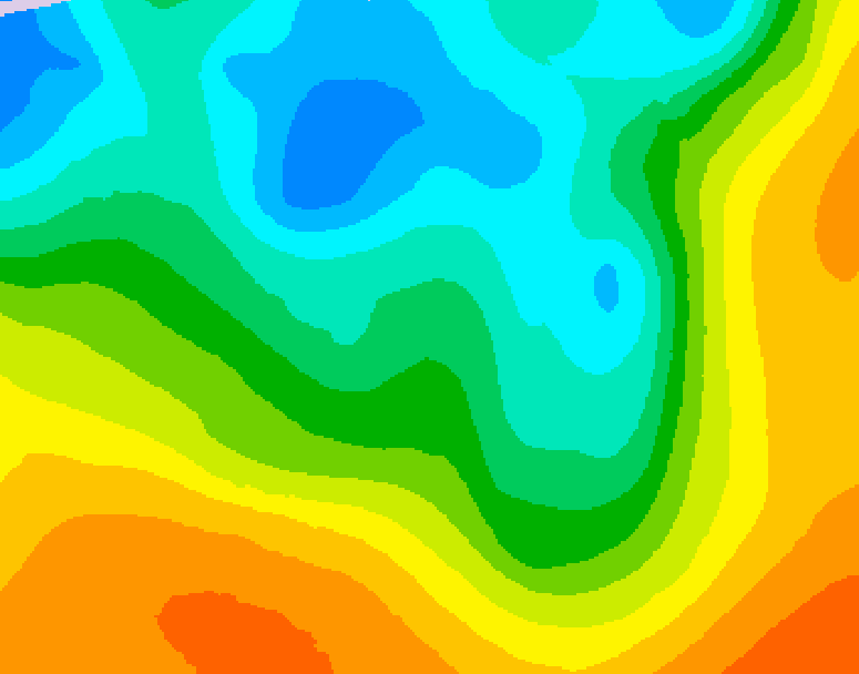 GDPS 500 millibar geopotential height 132 hour forecast chart for Canada based on 2026/05/06 1200Z data