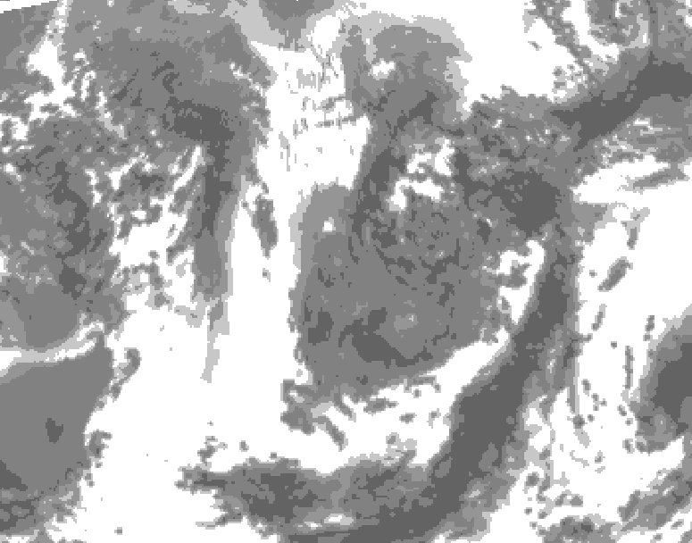 GDPS total cloud 012 hour forecast chart for Canada based on 2026/05/06 0000Z data