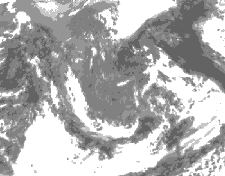 GDPS total cloud 090 hour forecast chart for Canada based on 2026/05/06 0000Z data
