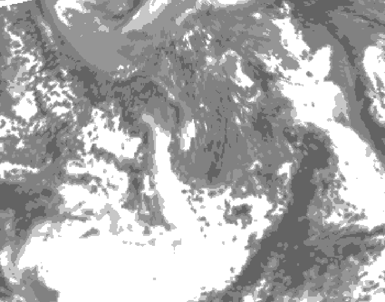 GDPS total cloud 126 hour forecast chart for Canada based on 2026/05/06 0000Z data