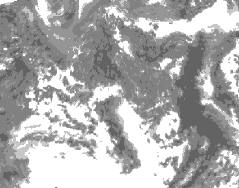 GDPS total cloud 150 hour forecast chart for Canada based on 2026/05/06 0000Z data