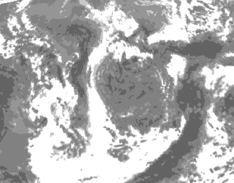 GDPS total cloud 024 hour forecast chart for Canada based on 2026/05/06 1200Z data
