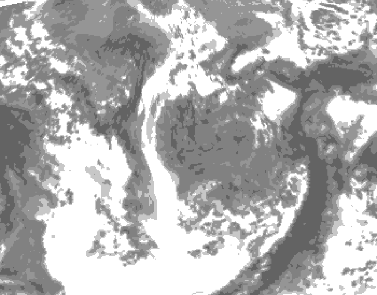 GDPS total cloud 030 hour forecast chart for Canada based on 2026/05/06 1200Z data