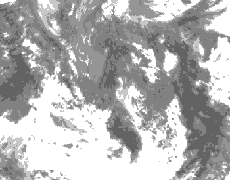 GDPS total cloud 150 hour forecast chart for Canada based on 2026/05/06 1200Z data
