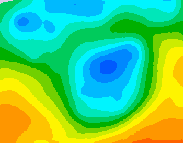 GDPS 500 millibar geopotential height 006 hour forecast chart for Canada based on 2026/05/07 0000Z data