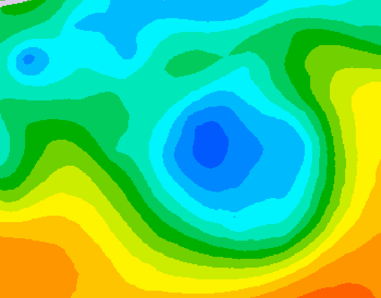 GDPS 500 millibar geopotential height 030 hour forecast chart for Canada based on 2026/05/07 0000Z data