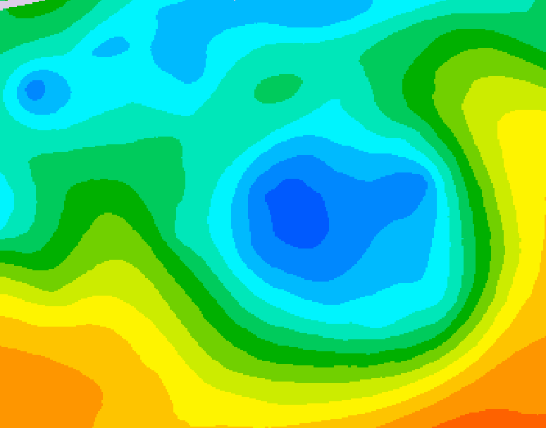 GDPS 500 millibar geopotential height 036 hour forecast chart for Canada based on 2026/05/07 0000Z data