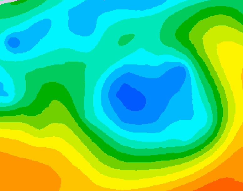 GDPS 500 millibar geopotential height 042 hour forecast chart for Canada based on 2026/05/07 0000Z data