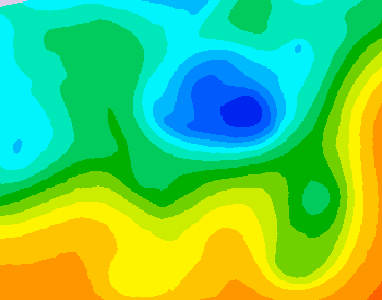 GDPS 500 millibar geopotential height 222 hour forecast chart for Canada based on 2026/05/07 0000Z data
