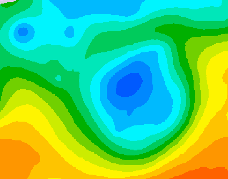GDPS 500 millibar geopotential height 006 hour forecast chart for Canada based on 2026/05/07 1200Z data