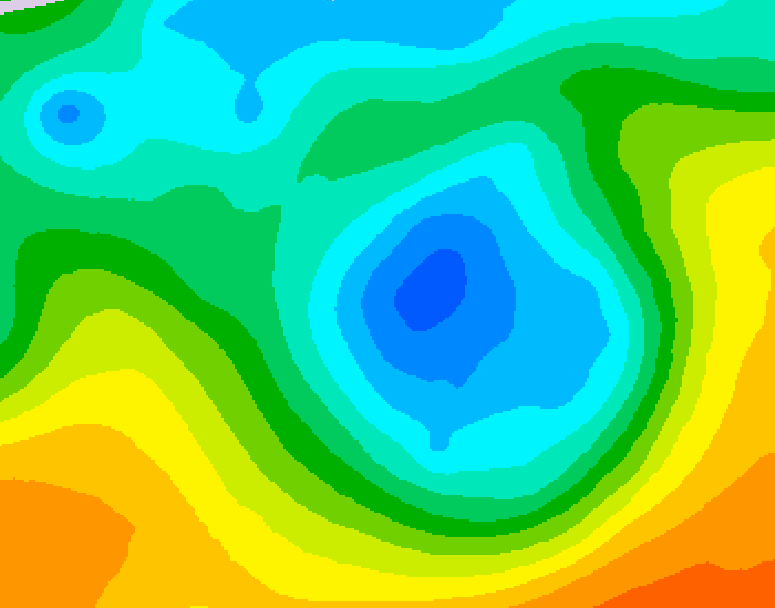 GDPS 500 millibar geopotential height 012 hour forecast chart for Canada based on 2026/05/07 1200Z data