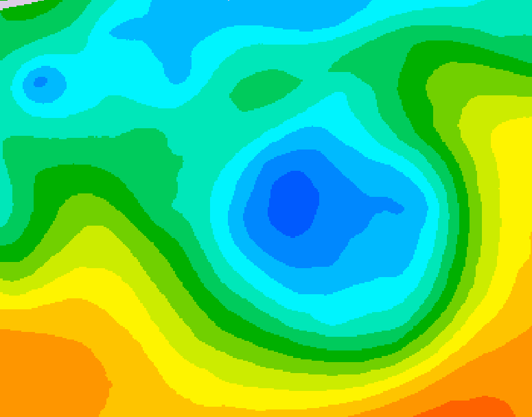 GDPS 500 millibar geopotential height 018 hour forecast chart for Canada based on 2026/05/07 1200Z data