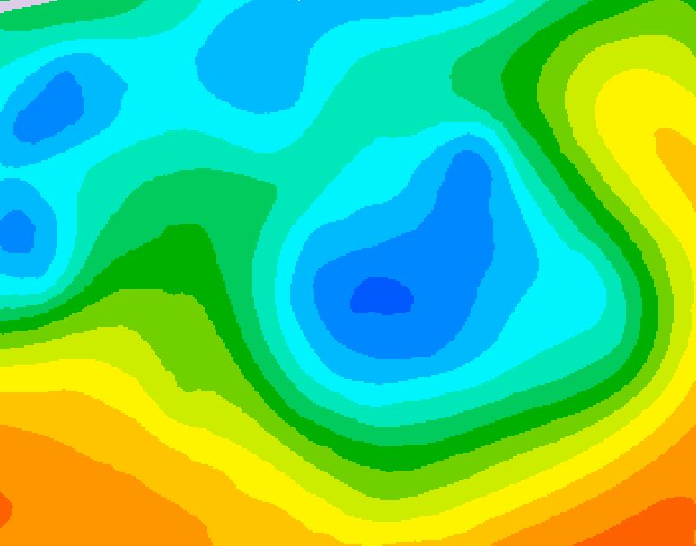 GDPS 500 millibar geopotential height 042 hour forecast chart for Canada based on 2026/05/07 1200Z data