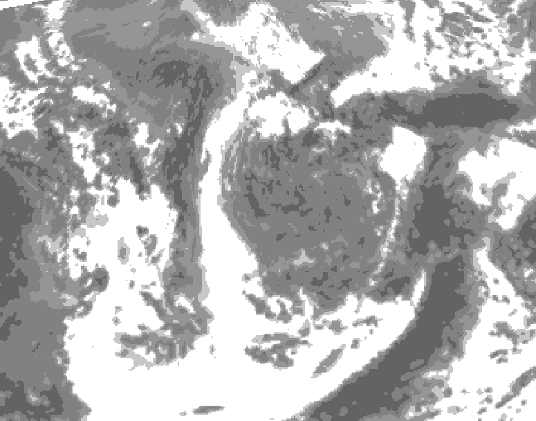 GDPS total cloud 012 hour forecast chart for Canada based on 2026/05/07 0000Z data