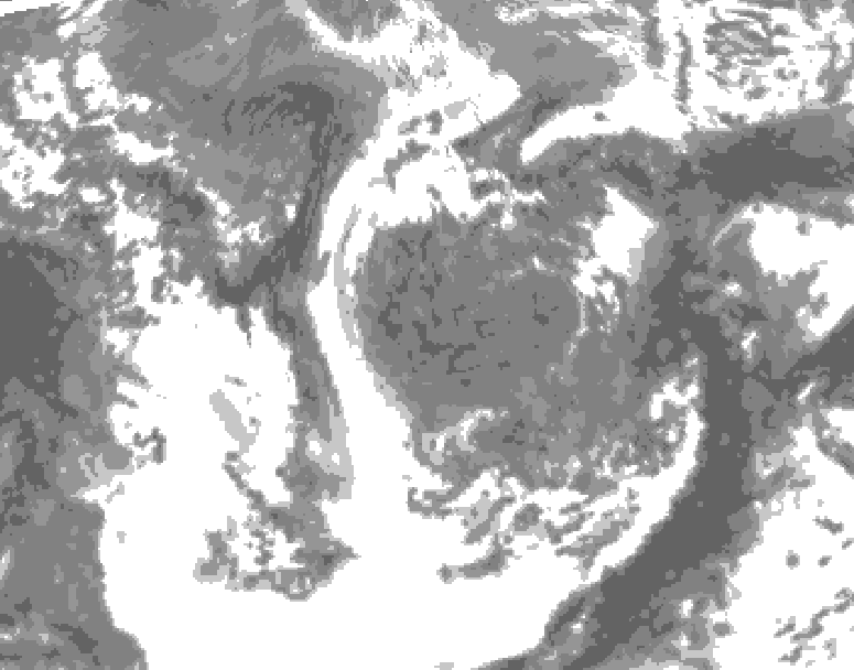 GDPS total cloud 018 hour forecast chart for Canada based on 2026/05/07 0000Z data