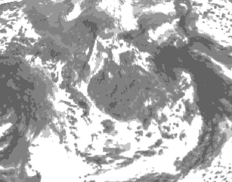 GDPS total cloud 036 hour forecast chart for Canada based on 2026/05/07 0000Z data