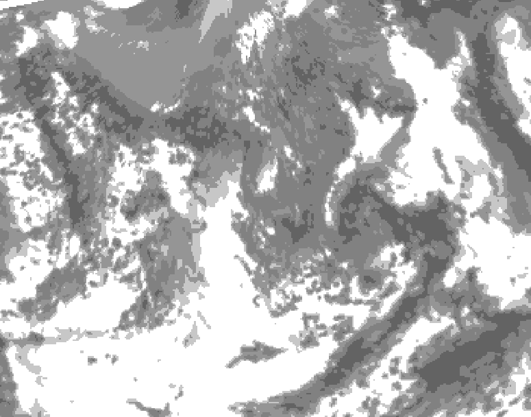 GDPS total cloud 096 hour forecast chart for Canada based on 2026/05/07 0000Z data