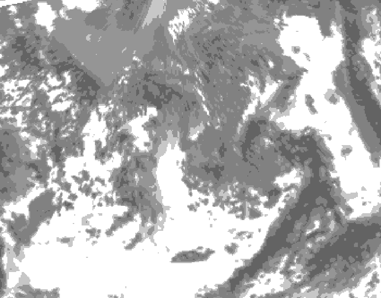 GDPS total cloud 102 hour forecast chart for Canada based on 2026/05/07 0000Z data