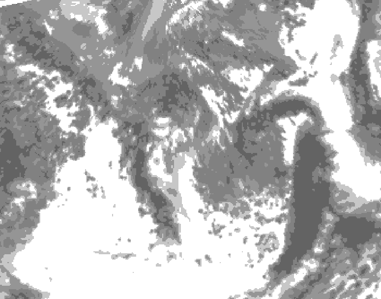 GDPS total cloud 114 hour forecast chart for Canada based on 2026/05/07 0000Z data