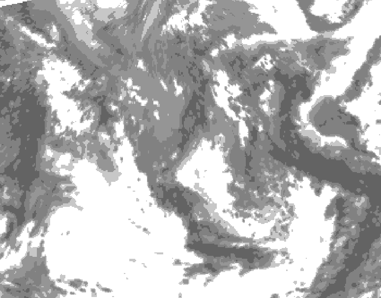 GDPS total cloud 138 hour forecast chart for Canada based on 2026/05/07 0000Z data