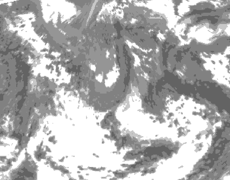 GDPS total cloud 150 hour forecast chart for Canada based on 2026/05/07 0000Z data