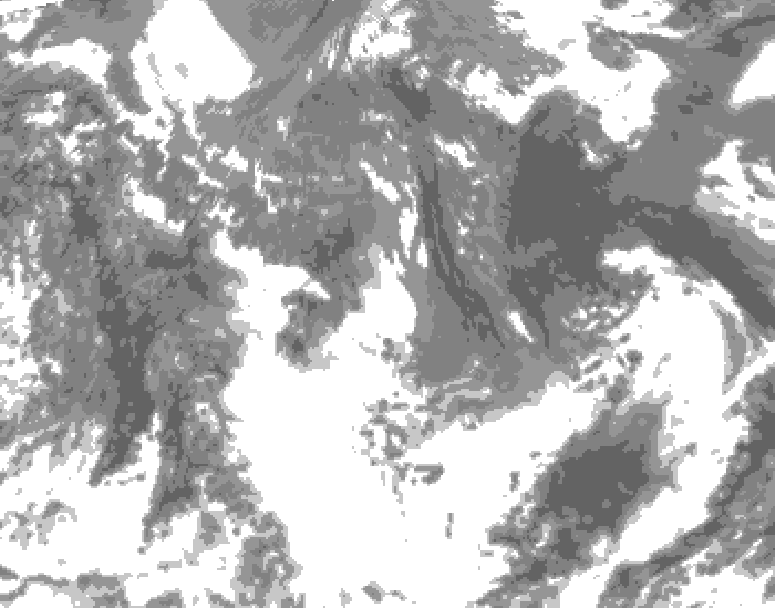 GDPS total cloud 168 hour forecast chart for Canada based on 2026/05/07 0000Z data