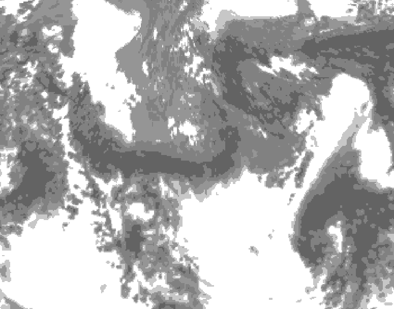 GDPS total cloud 198 hour forecast chart for Canada based on 2026/05/07 0000Z data