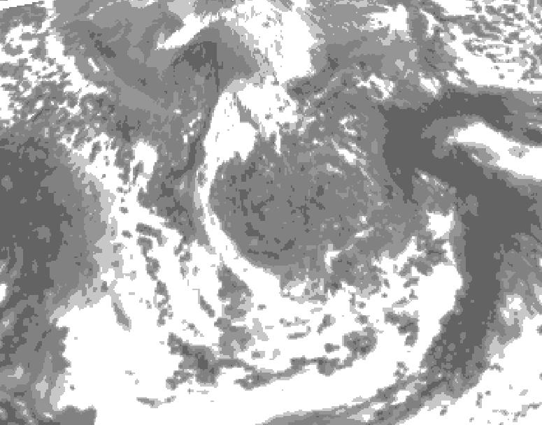 GDPS total cloud 018 hour forecast chart for Canada based on 2026/05/07 1200Z data