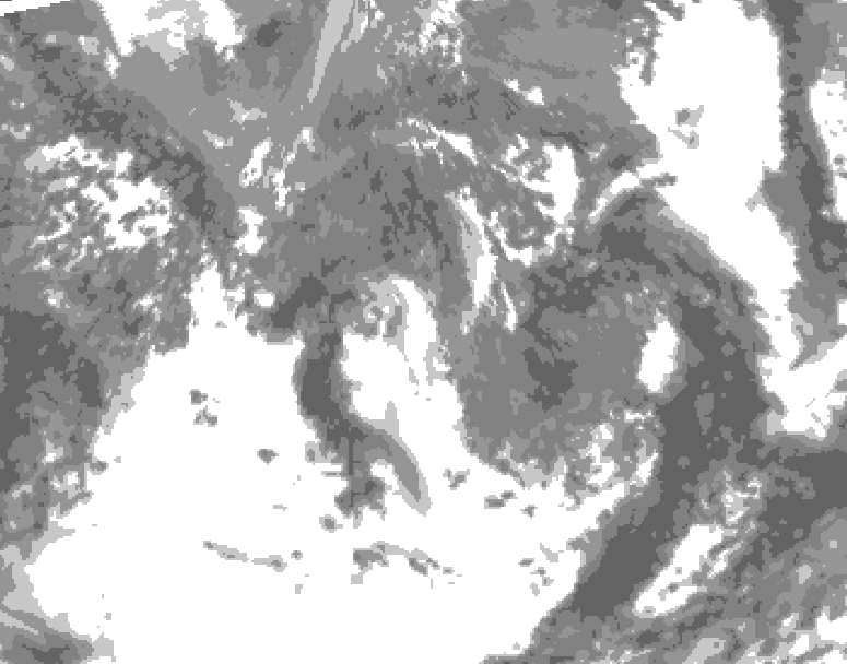 GDPS total cloud 102 hour forecast chart for Canada based on 2026/05/07 1200Z data