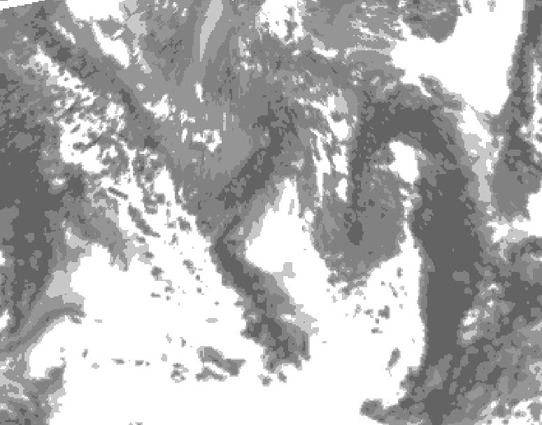 GDPS total cloud 114 hour forecast chart for Canada based on 2026/05/07 1200Z data