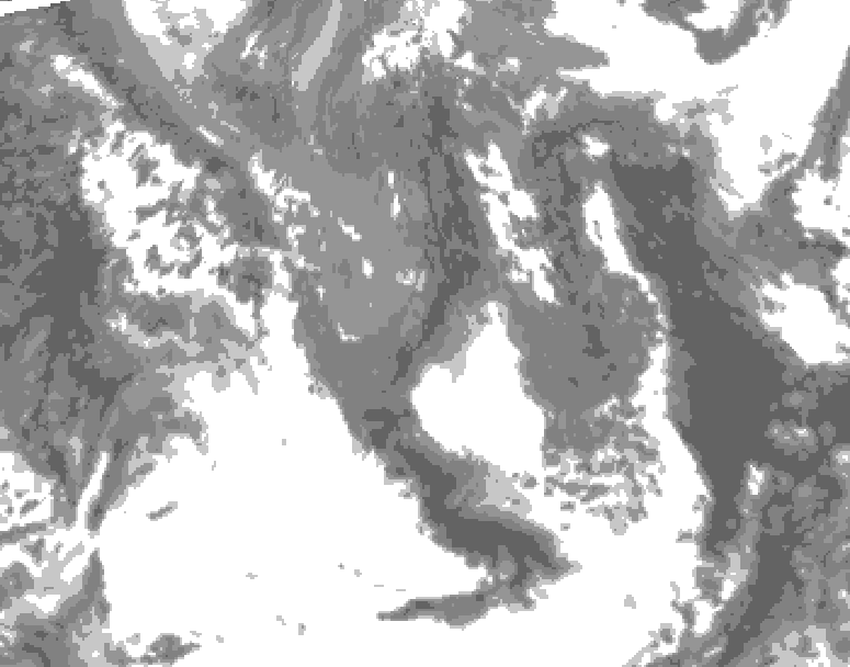 GDPS total cloud 126 hour forecast chart for Canada based on 2026/05/07 1200Z data