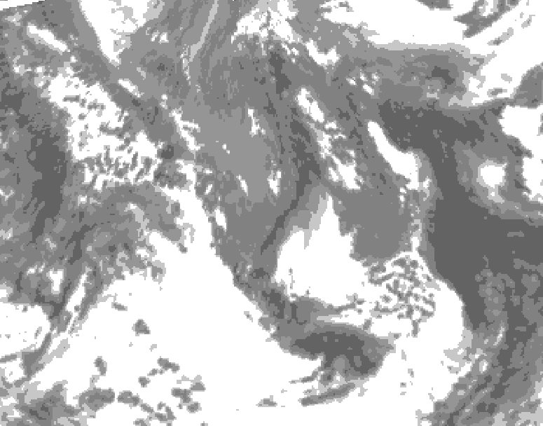 GDPS total cloud 132 hour forecast chart for Canada based on 2026/05/07 1200Z data