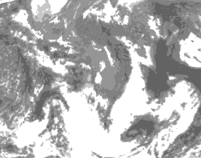 GDPS total cloud 150 hour forecast chart for Canada based on 2026/05/07 1200Z data