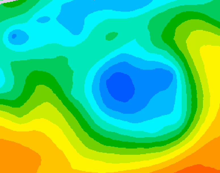 GDPS 500 millibar geopotential height 012 hour forecast chart for Canada based on 2026/05/08 0000Z data