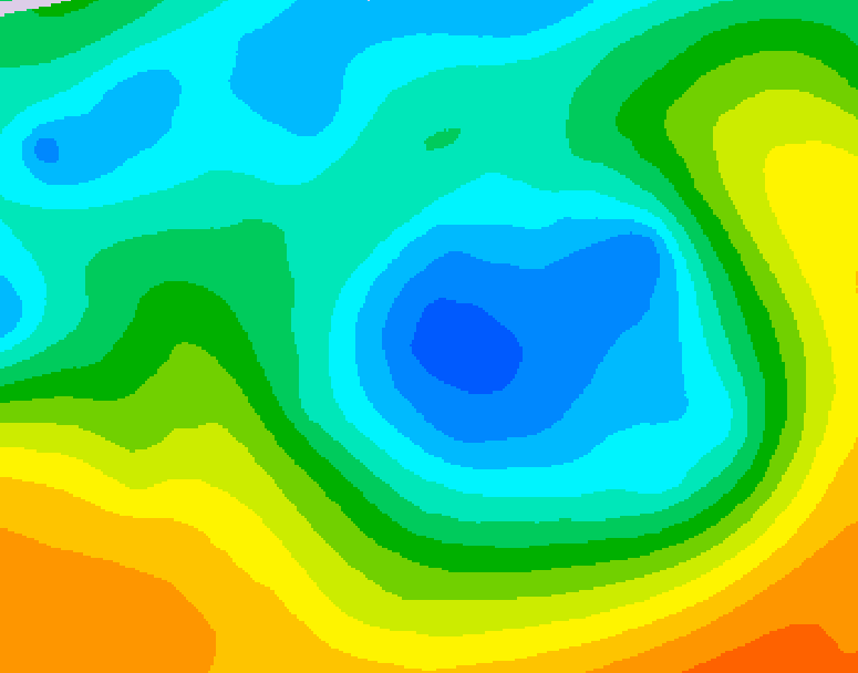 GDPS 500 millibar geopotential height 018 hour forecast chart for Canada based on 2026/05/08 0000Z data