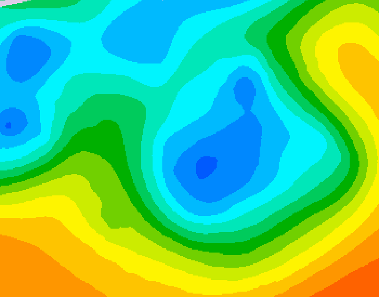 GDPS 500 millibar geopotential height 036 hour forecast chart for Canada based on 2026/05/08 0000Z data