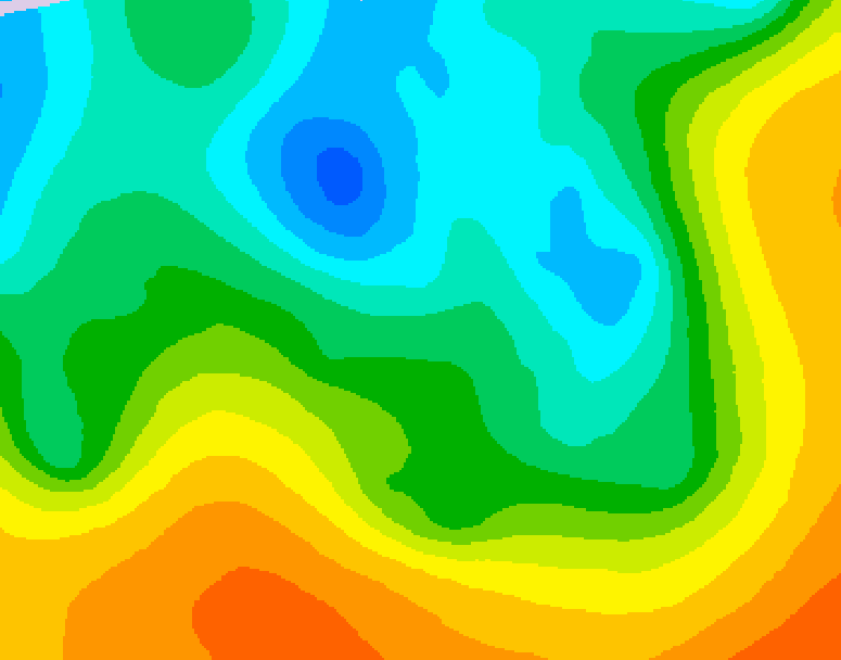 GDPS 500 millibar geopotential height 114 hour forecast chart for Canada based on 2026/05/08 0000Z data