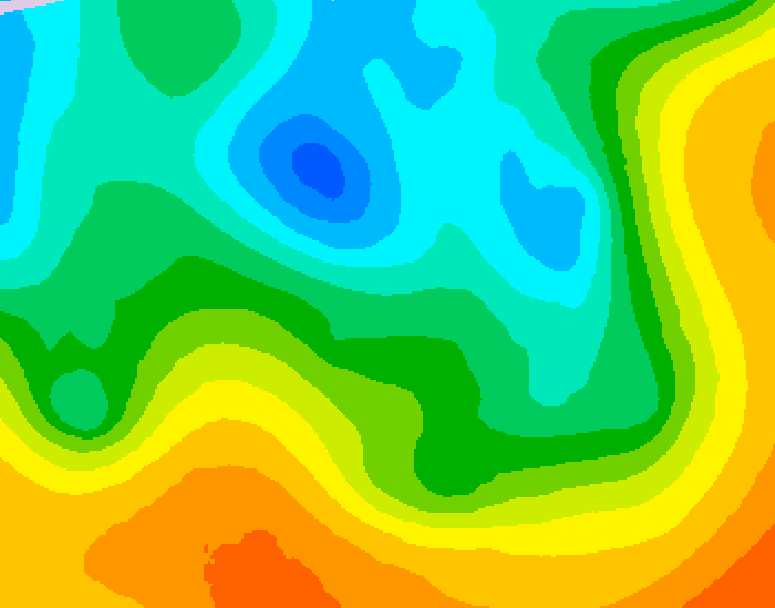 GDPS 500 millibar geopotential height 120 hour forecast chart for Canada based on 2026/05/08 0000Z data