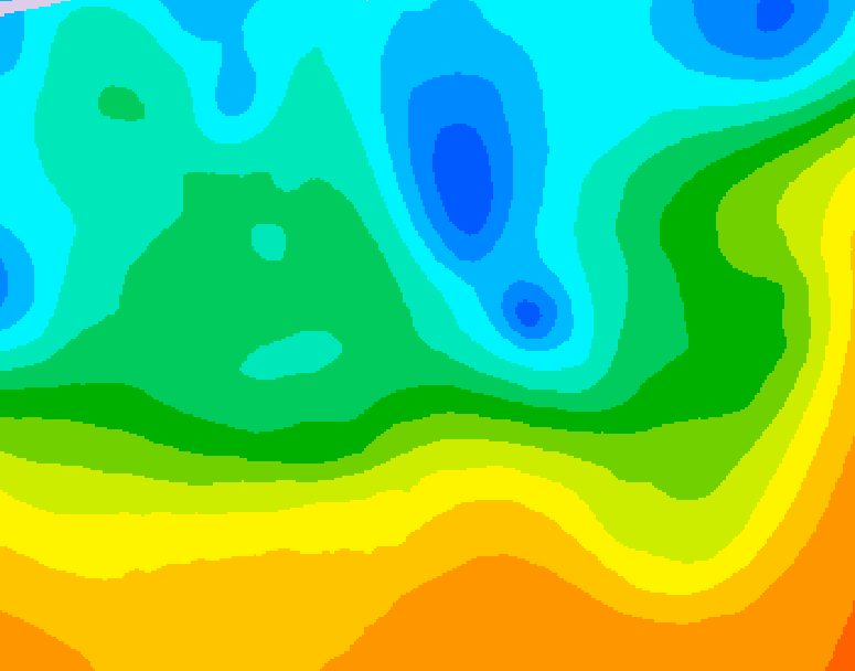 GDPS 500 millibar geopotential height 222 hour forecast chart for Canada based on 2026/05/08 0000Z data