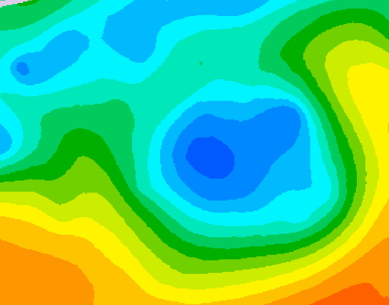 GDPS 500 millibar geopotential height 006 hour forecast chart for Canada based on 2026/05/08 1200Z data